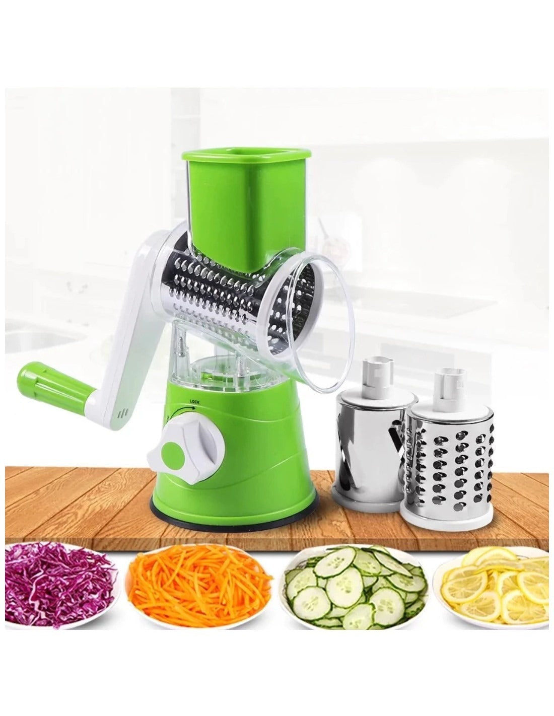 3-in-1 Rotary Vegetable Slicer & Grater