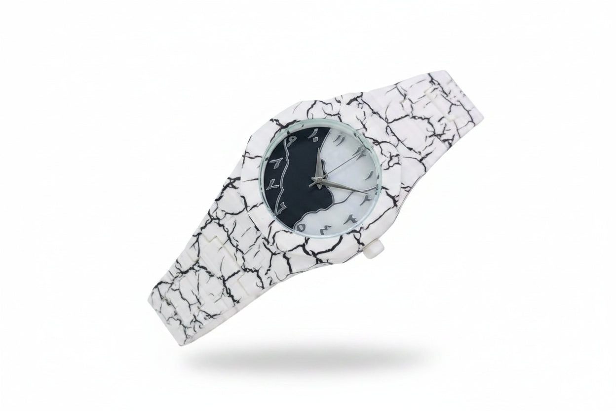 Luxury Marble Design Analog Watch – White