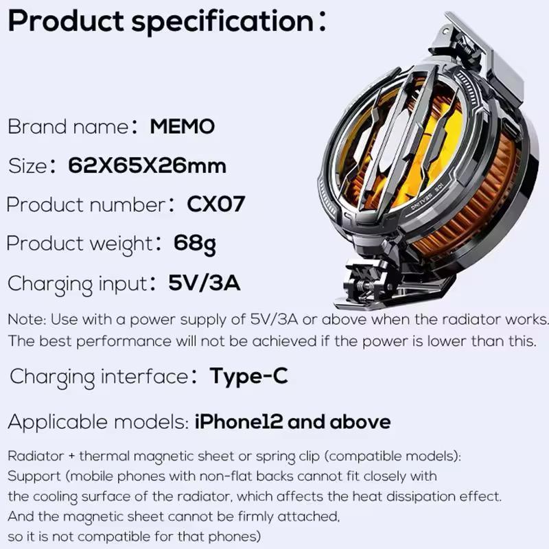MEMO Mobile Phone Cooling Fan
